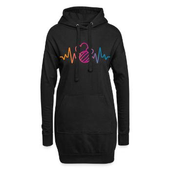 Battement de cœur au volley-ball - Sweat-shirt à capuche long Femme - noir - Devant