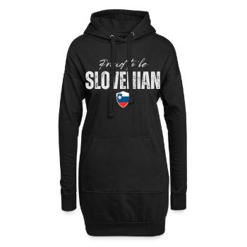 Fier Slovène, fabriqué en Slovénie - Sweat-shirt à capuche long Femme - noir - Devant