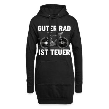Guter Rad ist teuer – Fahrrad Spruch - Hoodie-Kleid - Schwarz - Vorne