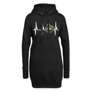 Ich liebe Käsefondue - Hoodie-Kleid - Schwarz - Vorne