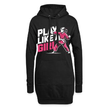 Maillot de karaté pour filles – Jouez comme une fille - Sweat-shirt à capuche long Femme - noir - Devant