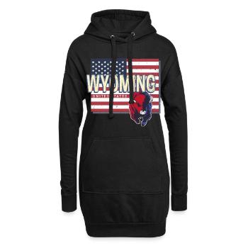 Carte rétro des États-Unis du Wyoming - Sweat-shirt à capuche long Femme - noir - Devant