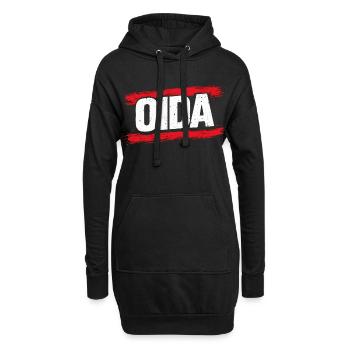 Logo du Pinceau Rouge ODA - Sweat-shirt à capuche long Femme - noir - Devant