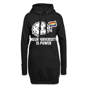 NEURODIVERSITY IS POWER Brain - Hoodie Dress - black - Front