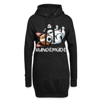 Hundemüde Jack Russel terrier Jack russel besitzer - Hoodie-Kleid - Schwarz - Vorne
