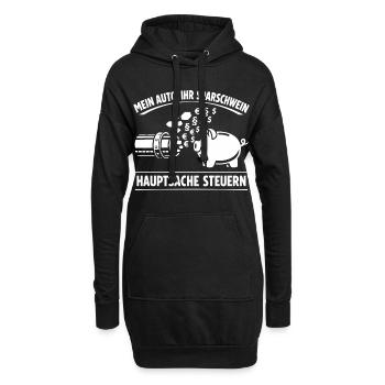 Mein Auto Ihr Sparschwein, Hauptsache Steuern - Hoodie-Kleid - Schwarz - Vorne