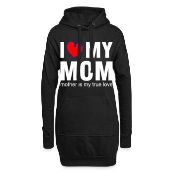 J’adore le t-shirt True Love de ma mère - Sweat-shirt à capuche long Femme - noir - Devant