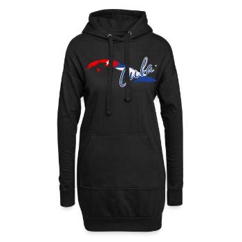 Carte avec le drapeau de Cuba, j’adore Cuba - Sweat-shirt à capuche long Femme - noir - Devant
