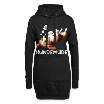 Hundemüde Beagle Beaglebesitzer Beaglehalter - Hoodie-Kleid - Schwarz - Vorne