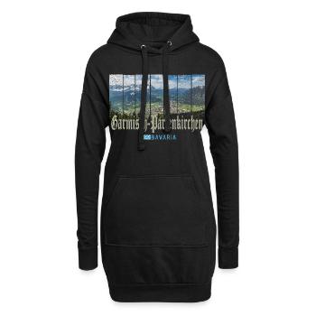 Garmisch-Partenkirchen Vintage Bayern Deutschland - Hoodie-Kleid - Schwarz - Vorne