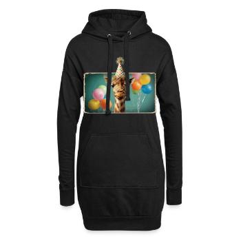 Giraffentiere Zooparty Dschungel Zoo Geburtstag - Hoodie-Kleid - Schwarz - Vorne