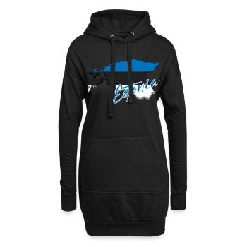 Karte mit der Flagge Estlands, ich liebe Estland - Hoodie-Kleid - Schwarz - Vorne
