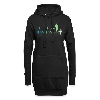 Vater und Tochter, Herzschlag, Vater und Tochter - Hoodie-Kleid - Schwarz - Vorne