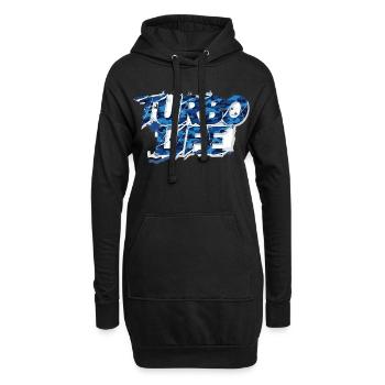 Turbo Life Blau Grau Camo Motiv Männer & Jungs - Hoodie-Kleid - Schwarz - Vorne