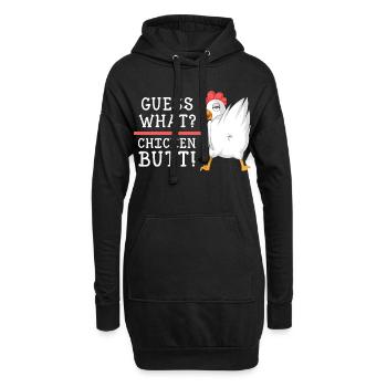 Devinez quoi, chemise en cul de poulet - Sweat-shirt à capuche long Femme - noir - Devant