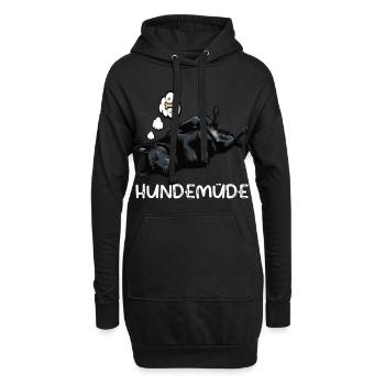 Hundemüde Schwarzer Schäferhund Schäferhundhalter - Hoodie-Kleid - Schwarz - Vorne