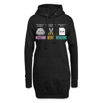 Nichts geht über das Lesen von Buch, Stein, Papier, Schere, Papier, - Hoodie-Kleid - Schwarz - Vorne