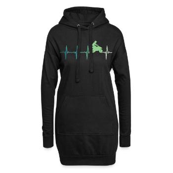 quad battement de coeur atv - Sweat-shirt à capuche long Femme - noir - Devant