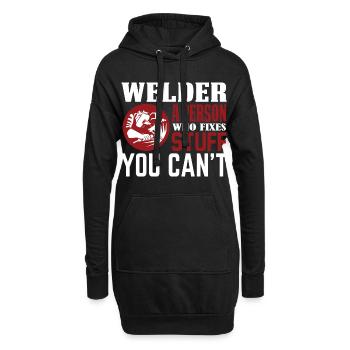 Schweißer eine Person.... - Hoodie-Kleid - Schwarz - Vorne
