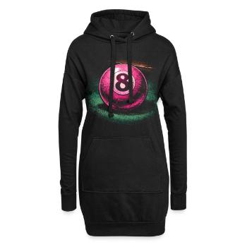 8-Ball Billard - Hoodie-Kleid - Schwarz - Vorne