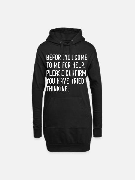 Humor - Hoodie-Kleid - Schwarz