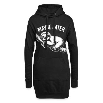 Faultier Chill - Hoodie-Kleid - Schwarz - Vorne