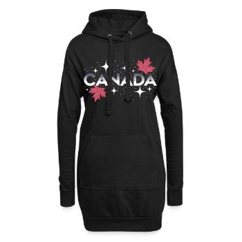 T-shirt Canada Feuille d’érable - Chemise de voyage Canada - Sweat-shirt à capuche long Femme - noir - Devant