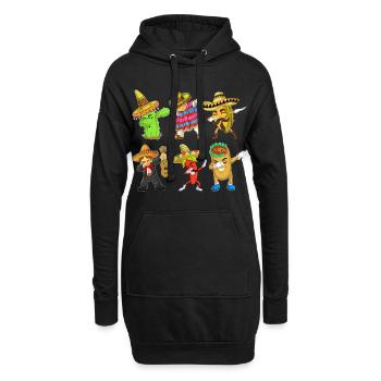 Cinco De Mayo Dabbing Charaktere Shirt - Hoodie-Kleid - Schwarz - Vorne