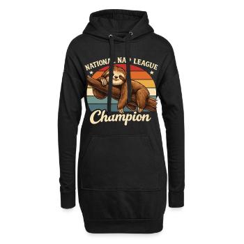 Nap Champion Sloth Shirt Funny Lazy Gift - Hoodie-Kleid - Schwarz - Vorne