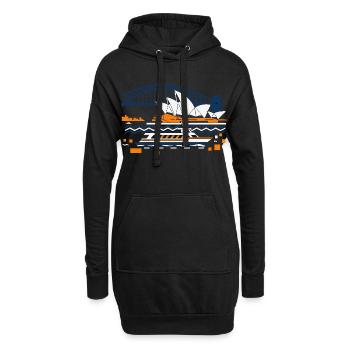 Silhouette du pont du port de l’Opéra de Sydney - Sweat-shirt à capuche long Femme - noir - Devant