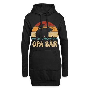 Grand-père Ours - Fête des Mères - Cadeau vintage - Sweat-shirt à capuche long Femme - noir - Devant