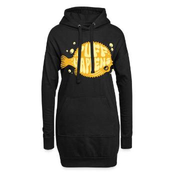 Kugelfisch Puff Happens - Hoodie-Kleid - Schwarz - Vorne