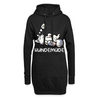 Hundemüde Husky Huskys Huskybesitzer Huskyhalter  - Hoodie-Kleid - Schwarz - Vorne