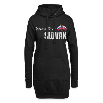 Fier Slovaque, j’aime la Slovaquie - Sweat-shirt à capuche long Femme - noir - Devant
