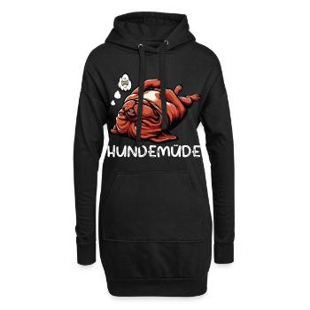 Hundemüde Bordeaux Dogge Bordeauxs Bordeaux Doggen - Hoodie-Kleid - Schwarz - Vorne