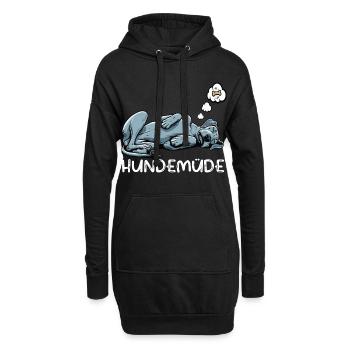 Hundemüde Deutsche Dogge Doggen Doggenbesitzer  - Hoodie-Kleid - Schwarz - Vorne
