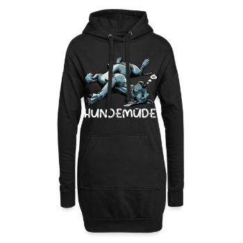 Hundemüde Deutsche Dogge Doggen Doggenbesitzer  - Hoodie-Kleid - Schwarz - Vorne
