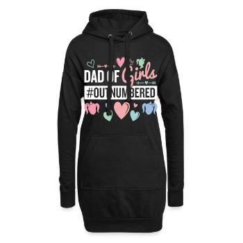 Papa des filles Papa fille qui dit cadeau - Sweat-shirt à capuche long Femme - noir - Devant