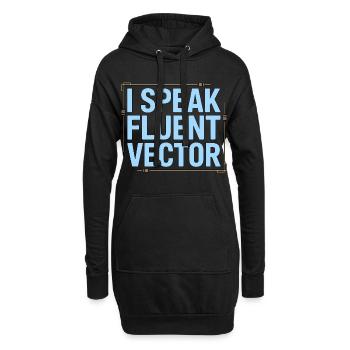 Designer de logos : je parle couramment graphiste vectoriel - Sweat-shirt à capuche long Femme - noir - Devant