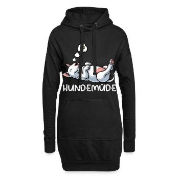 Hundemüde Miniatur Bullterrier Bully Bullterrier - Hoodie-Kleid - Schwarz - Vorne