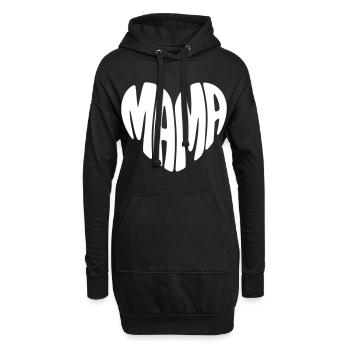 Mama Herz Muttertag - Hoodie-Kleid - Schwarz - Vorne
