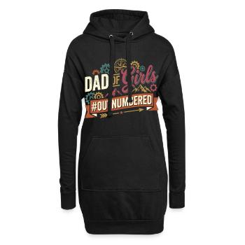 Papa des filles surpassés en nombre Papa au tournevis - Sweat-shirt à capuche long Femme - noir - Devant