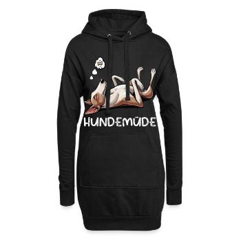 Hundemüde Podenco Podencos Podencoliebhaber  - Hoodie-Kleid - Schwarz - Vorne