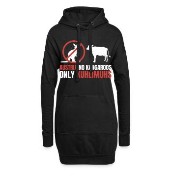 Österreich ohne Kängurus – Nur Kuhlimuhs - Hoodie-Kleid - Schwarz - Vorne