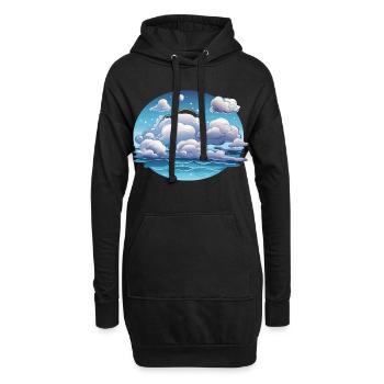 Mer de nuages au-dessus de l’océan - Sweat-shirt à capuche long Femme - noir - Devant