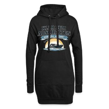 Klar zum Abschalten Boot Spruch für Freizeit - Hoodie-Kleid - Schwarz - Vorne