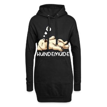 Hundemüde Labrador Labradorbesitzer Labradorhalter - Hoodie-Kleid - Schwarz - Vorne