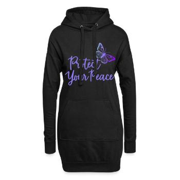 Protect Your Peace Schmetterling Innere Ruhe - Hoodie-Kleid - Schwarz - Vorne