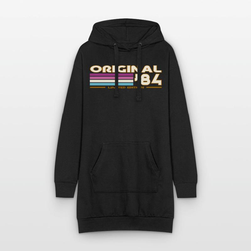 Originale 84 Pastellstreifen Hoodie-Kleid
