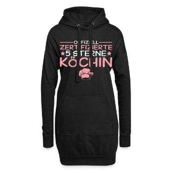 Hobbyköchin - Zertifizierte 5 Sterne Köchin - Hoodie-Kleid - Schwarz - Vorne